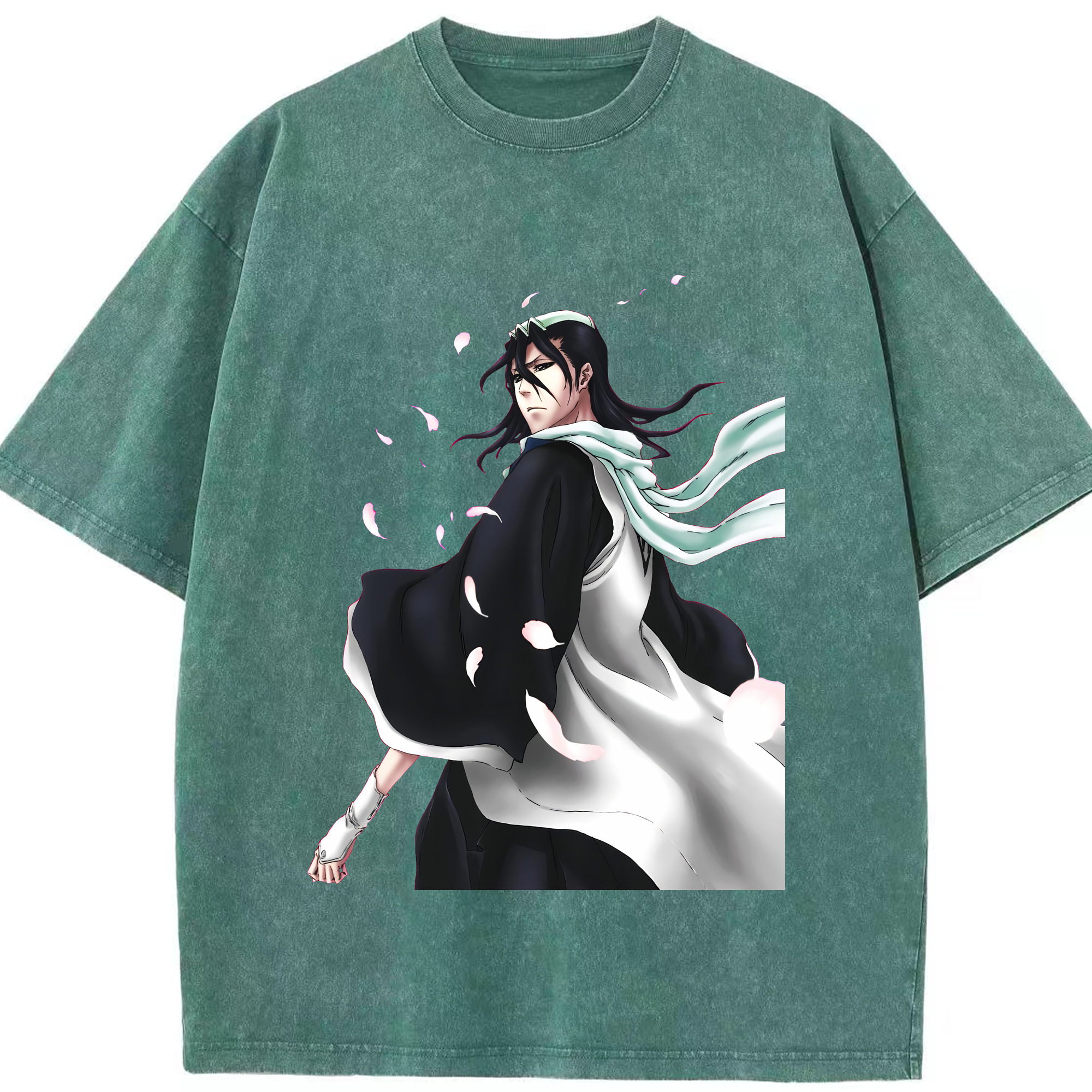 （画像用） ブリーチ くちき びゃくや BLEACH Kuchiki Byakuya 綿100% ヴィンテージ風 半袖Tシャツ（フロントプリント）
